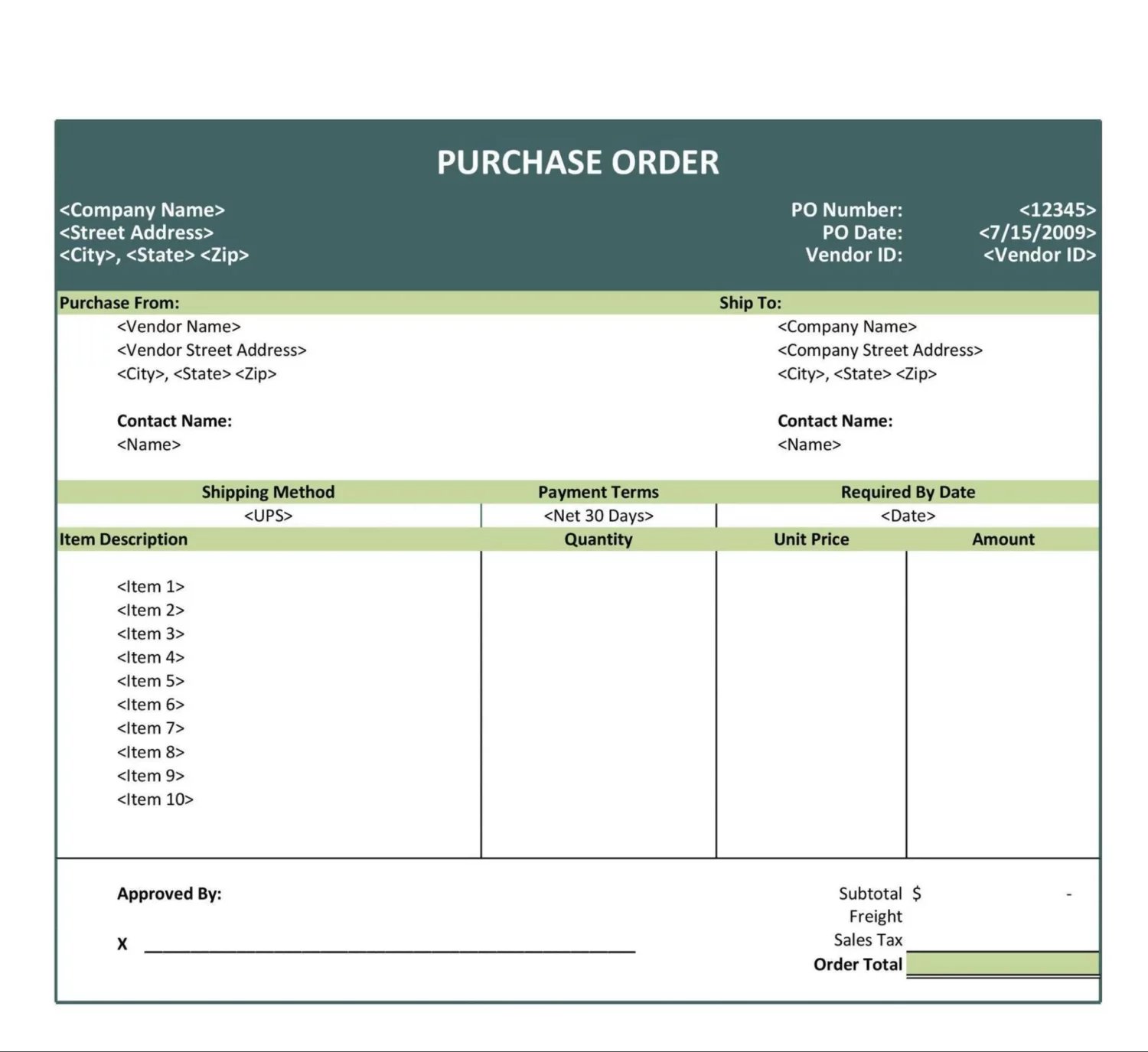 Basic Purchase Order