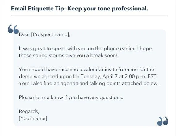 email etiquette example